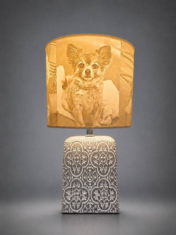 Memory photo lamp with ( stone base)