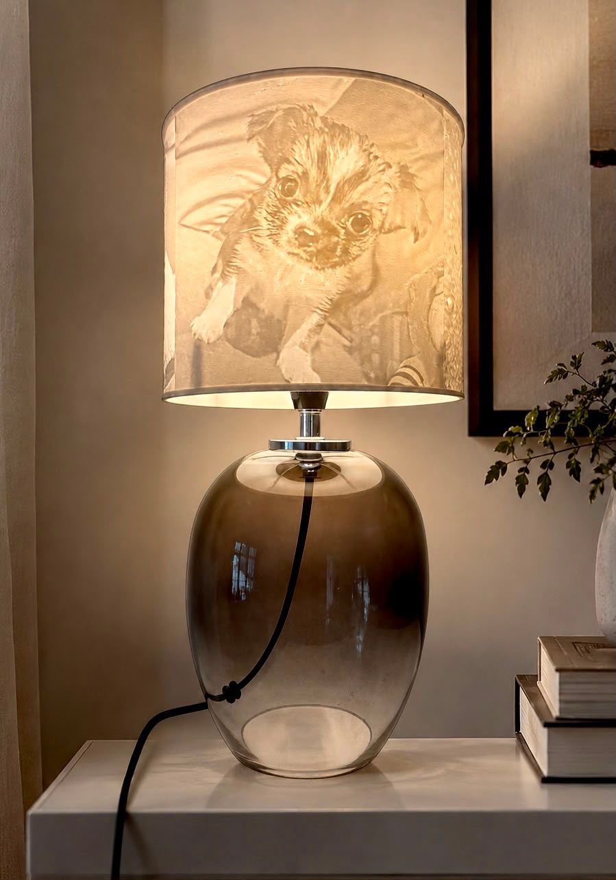 Memory Photo lamp ( glass base )