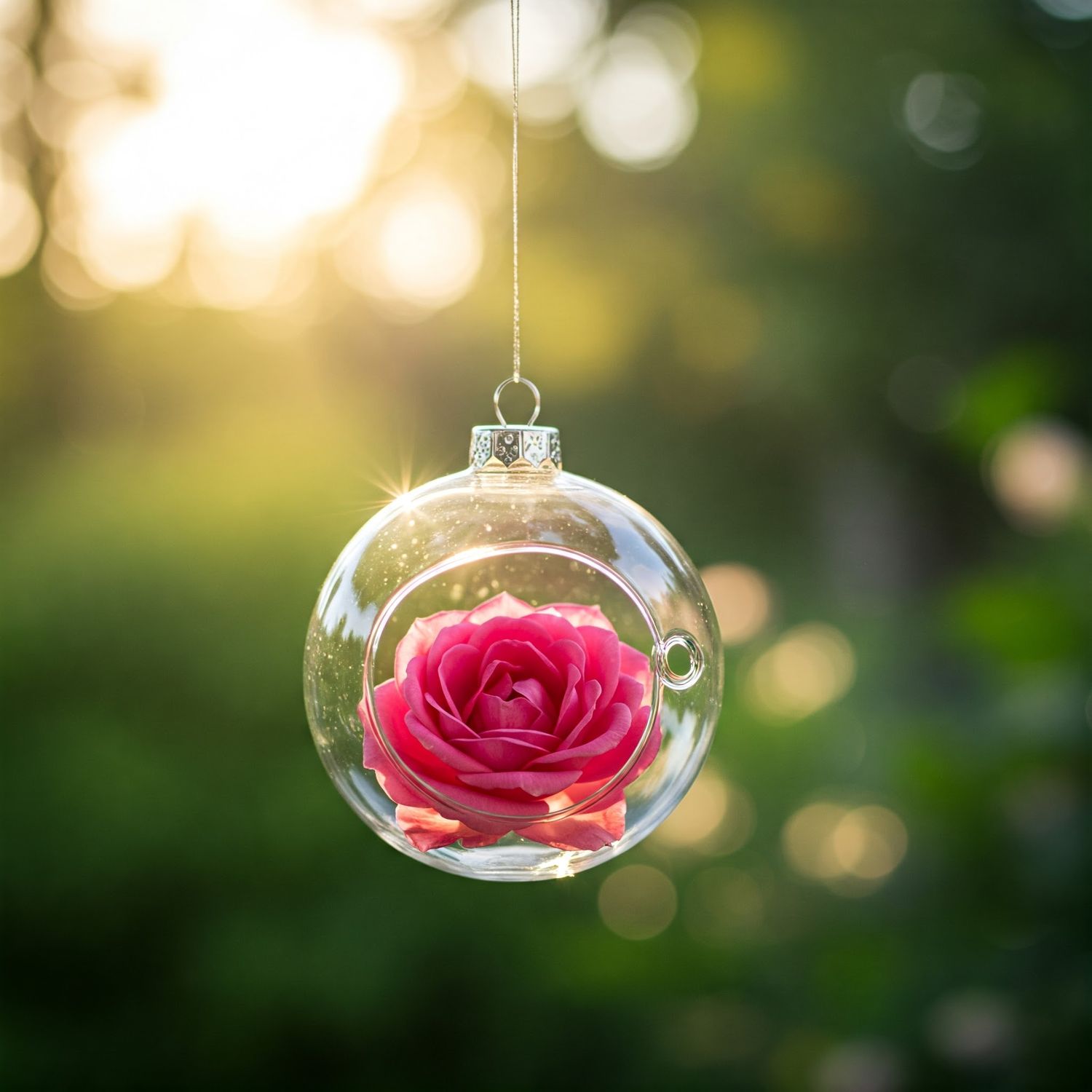 Preserved Rose in Hanging Bauble