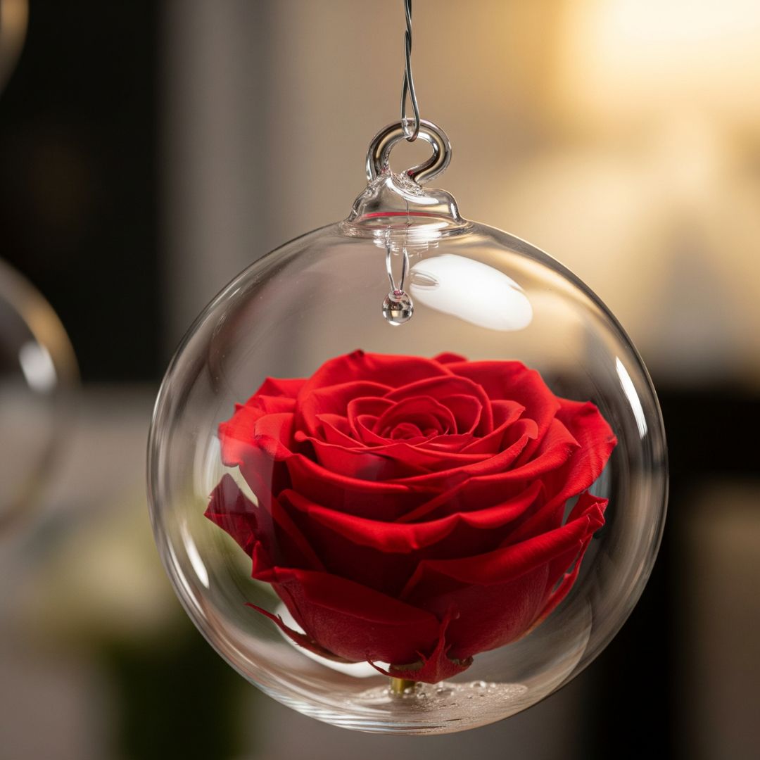 Preserved Rose in Hanging Bauble