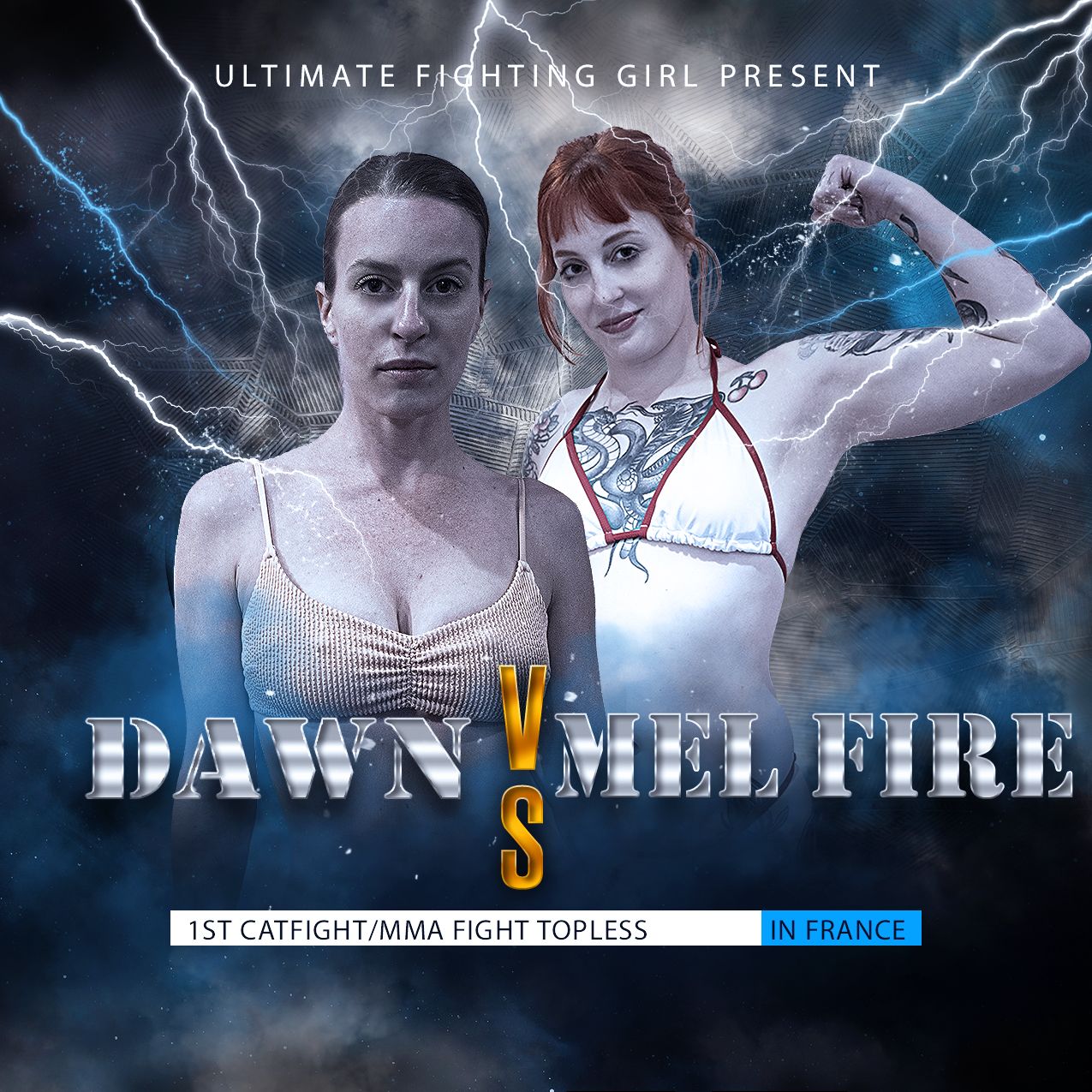 DAWN VS MEL FIRE CATFIGHT WITH MMA GLOVE