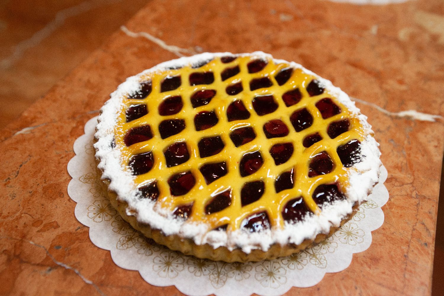 Gerasterd pruimenvlaai 4p