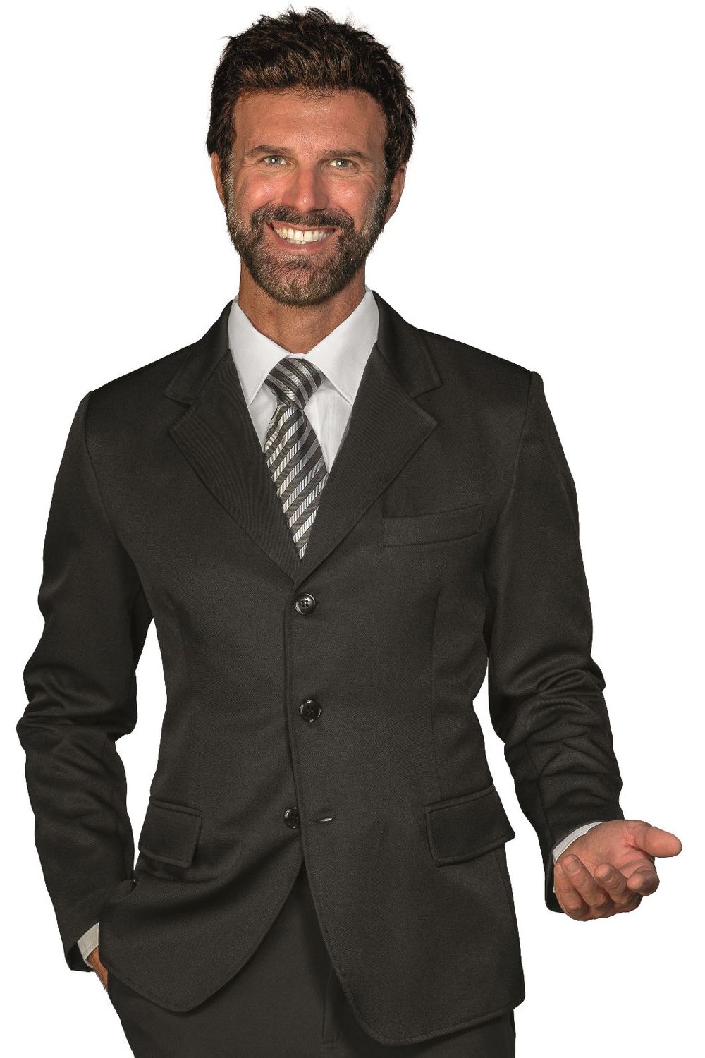 Giacca Uomo 3 Bottoni, Colore: Nero / 100% Poliestere / 220 gr, taglia: S