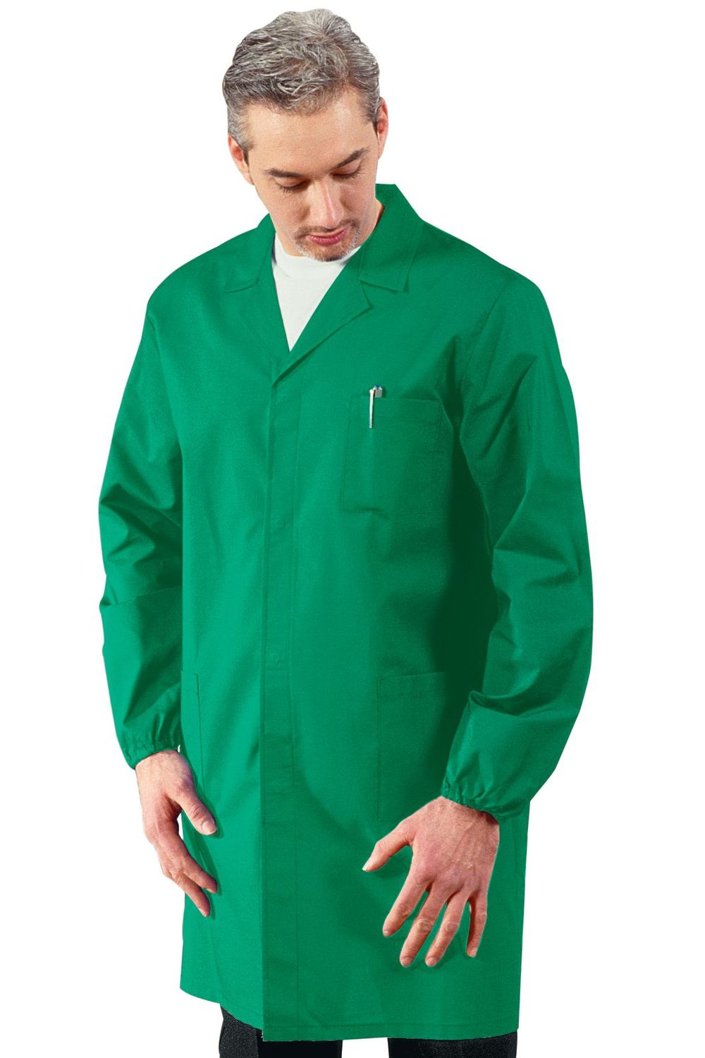 Camice Uomo Bottoni a Pressione, taglia: S, Colore: Verde / 65% Poliestere - 35% Cotone / 125 gr