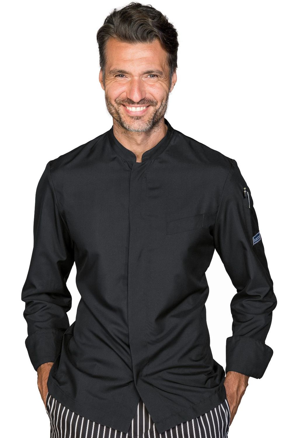 Giacca Cuoco Bradford Slim, taglia: S, Colore: Nero / 65% Poliestere - 35% Cotone / 150 gr