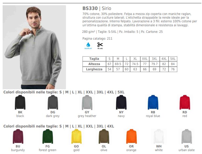 Felpa Sirio Unisex Mezza Zip S/Cappuccio Black Spider