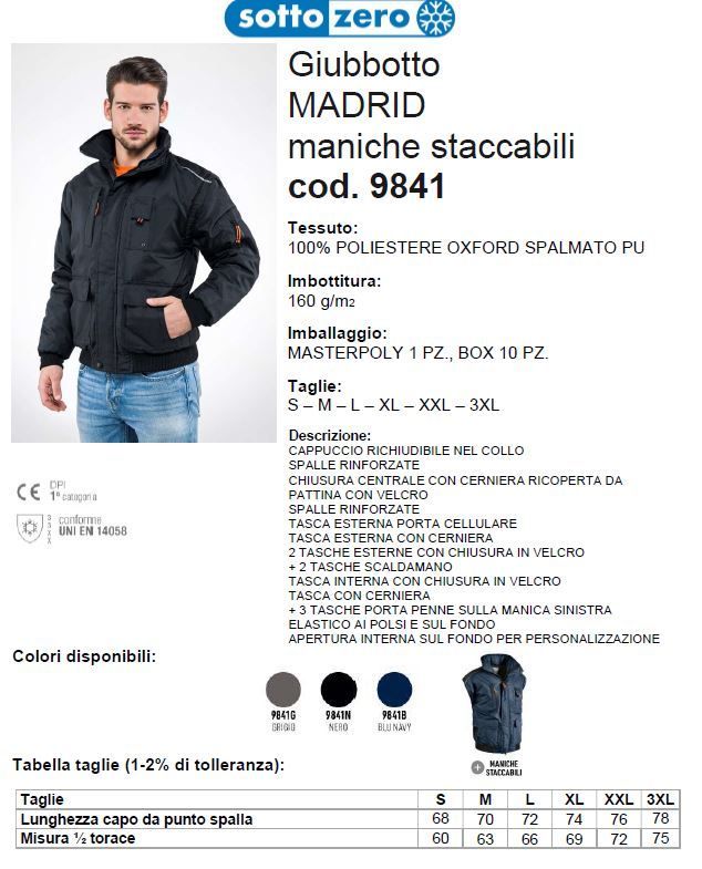 GIUBBOTTO MADRID M/STACCABILI