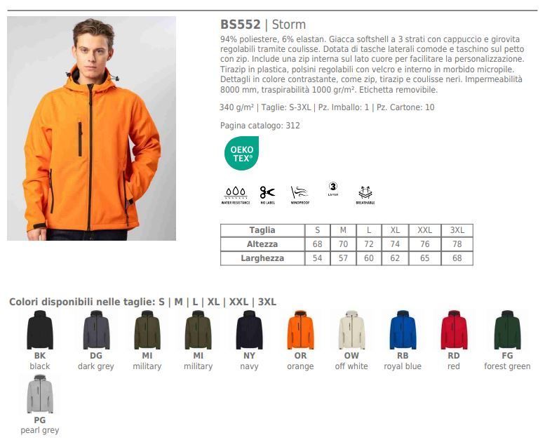 Giubbetto Softshell C/Cappuccio Black Spider