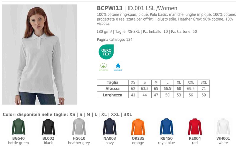 Polo Donna Manica Lunga B&C Polo Donna Manica Lunga B&C