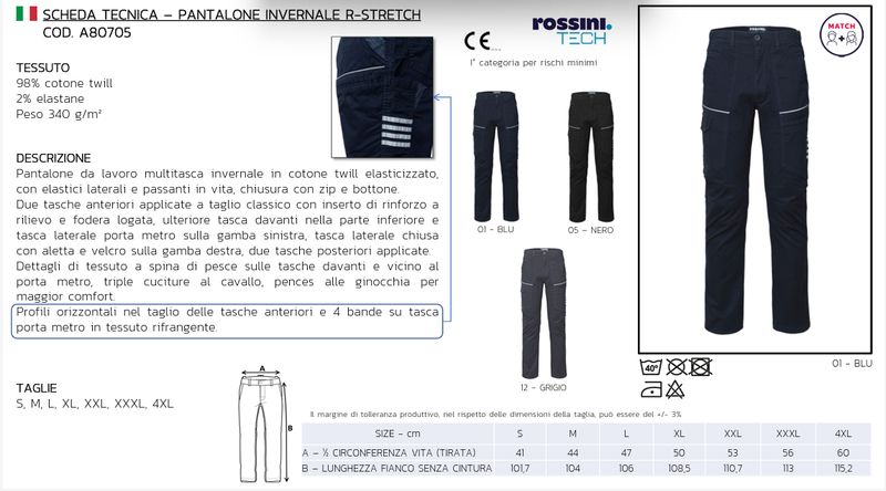 Pantalone invernale R-Stretch Pantalone invernale R-Stretch