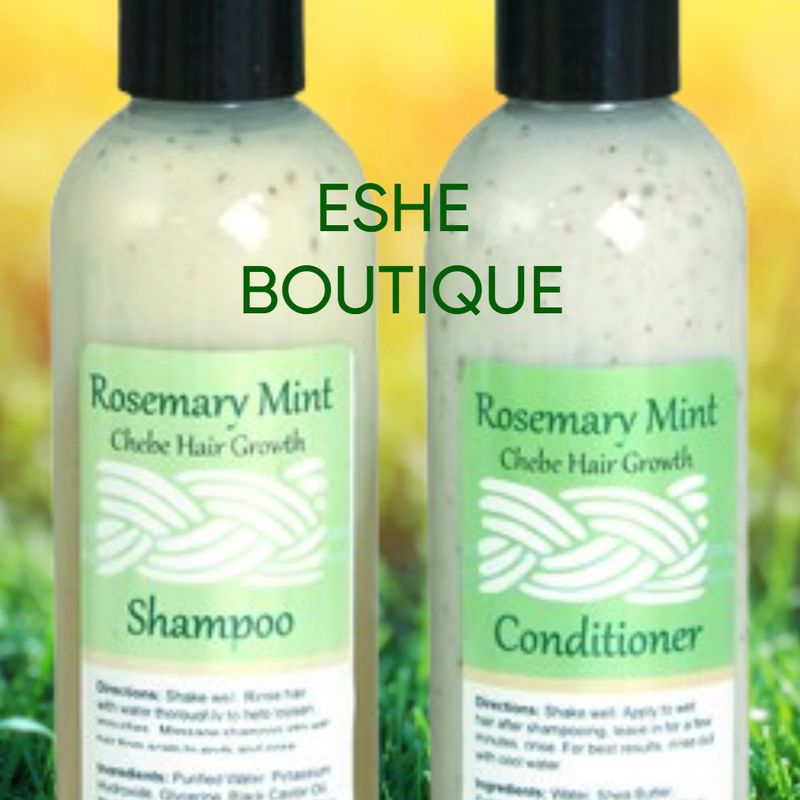 ROSEMARY MINT CHEBE HAIR GROWTH SHAMPOO & CONDITIONER SET.