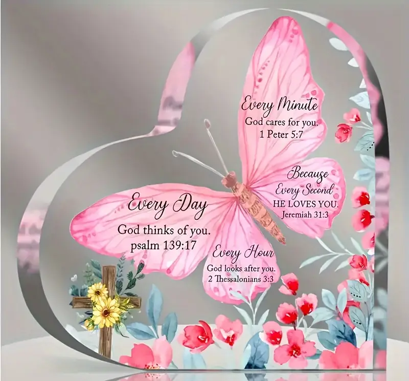 HEARTFELT 2D FLAT ACRYLIC HEART PLAQUE