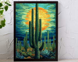OIL PAINTING CACTUS WALL ART