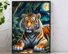 8X10 TIGER WALL ART WITH PICTURE FRAME