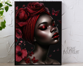 AFRO WOMAN WALL ART WITH PICTURE FRAME