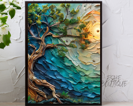 TREE OF LIFE WALL ART WITH BLACK FRAME