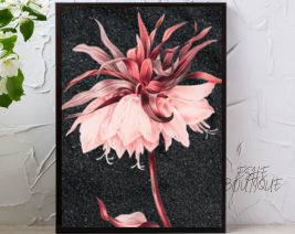 8x10 REDDISH WALL ART WITH BLACK PICTURE FRAME