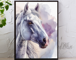 8X10 HORSE WALL ART WITH BLACK PICTURE FRAME