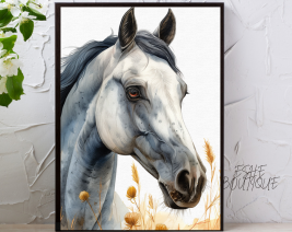 8x10 HORSE WALL ART WITH BLACK PICTURE FRAME