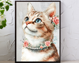 8X10 CAT WALL ART WITH BLACK PICTURE FRAME