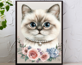 8X10 CAT WALL ART WITH BLACK PICTURE FRAME