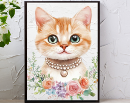 8X10 CAT WALL ART WITH BLACK PICTURE FRAME