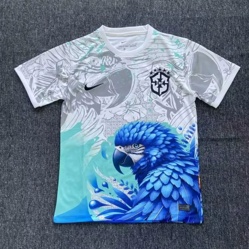 2025 Brazil Special Edition White and Blue Football Shirt 1:1 Thai Quality