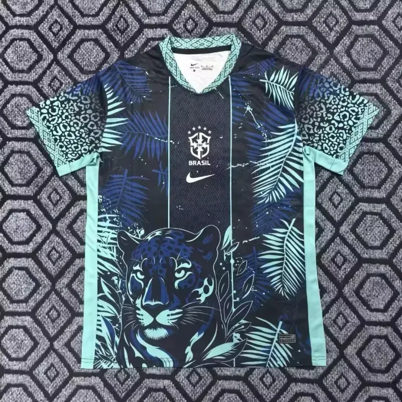 2025/2026 Brazil Special Edition Blue Cheetah Football Shirt 1:1 Thai Quality