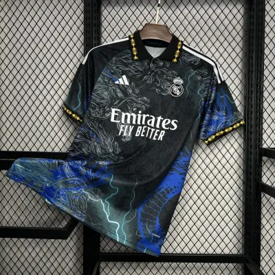 2024/2025 Real Madrid Black Dragon Jersey 1:1 Thai Quality 2024/2025 Real Madrid Black Dragon Jersey 1:1 Thai Quality