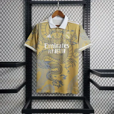 2023/2024 Real Madrid Chinese Gold Dragon Football Shirt 2023/2024 Real Madrid Chinese Gold Dragon Football Shirt