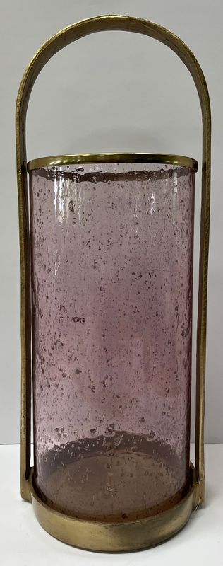 Windlicht Glas Samtpink/Gold