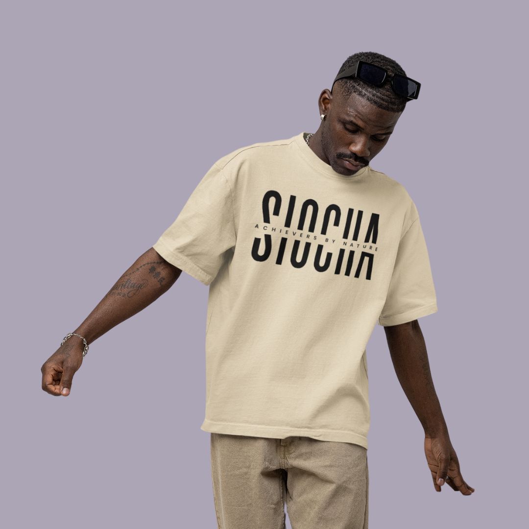 ACHIEVER BY NATURE  TEE BEIGE, Fit: Oversized, Size: S