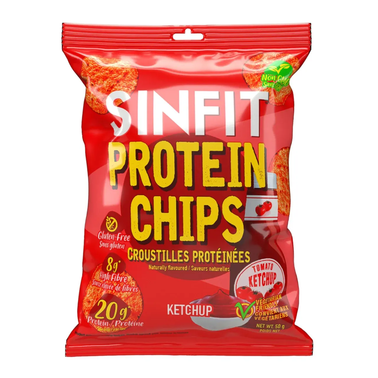 SINFIT - CHIPS  PROTÉINÉES- 50G, Fragrance: KETCHUP