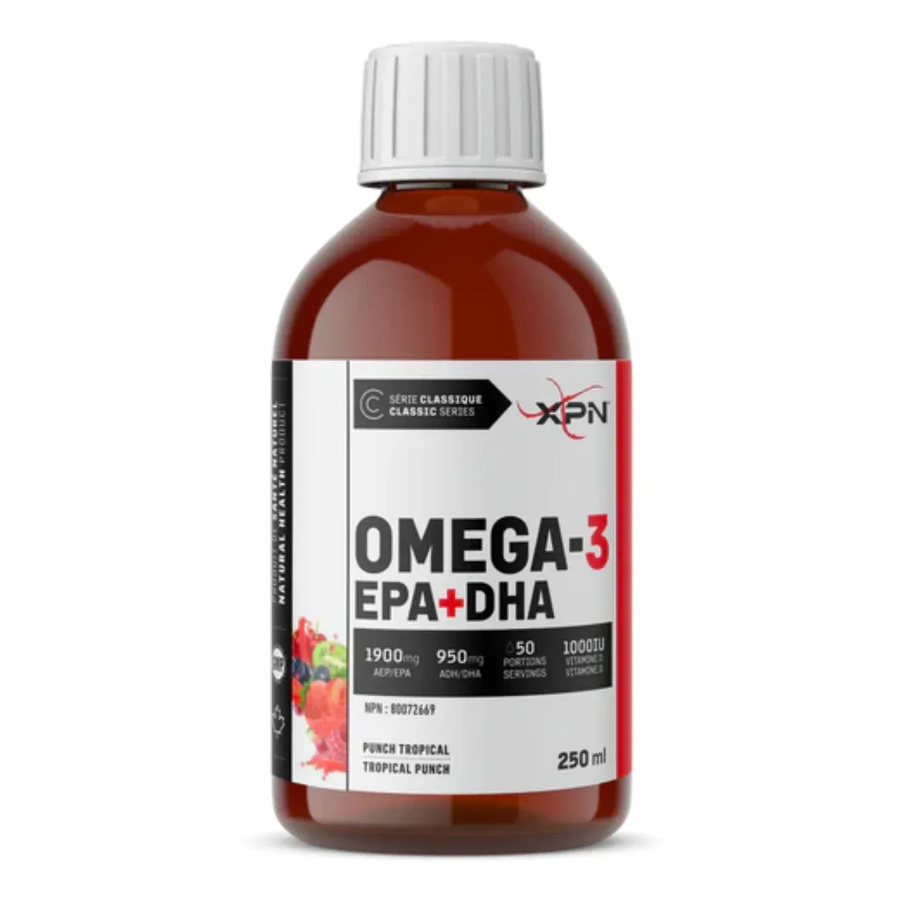 XPN - OMEGA3 LIQUIDE - 250ML, Fragrance: PUNCH AUX FRUITS