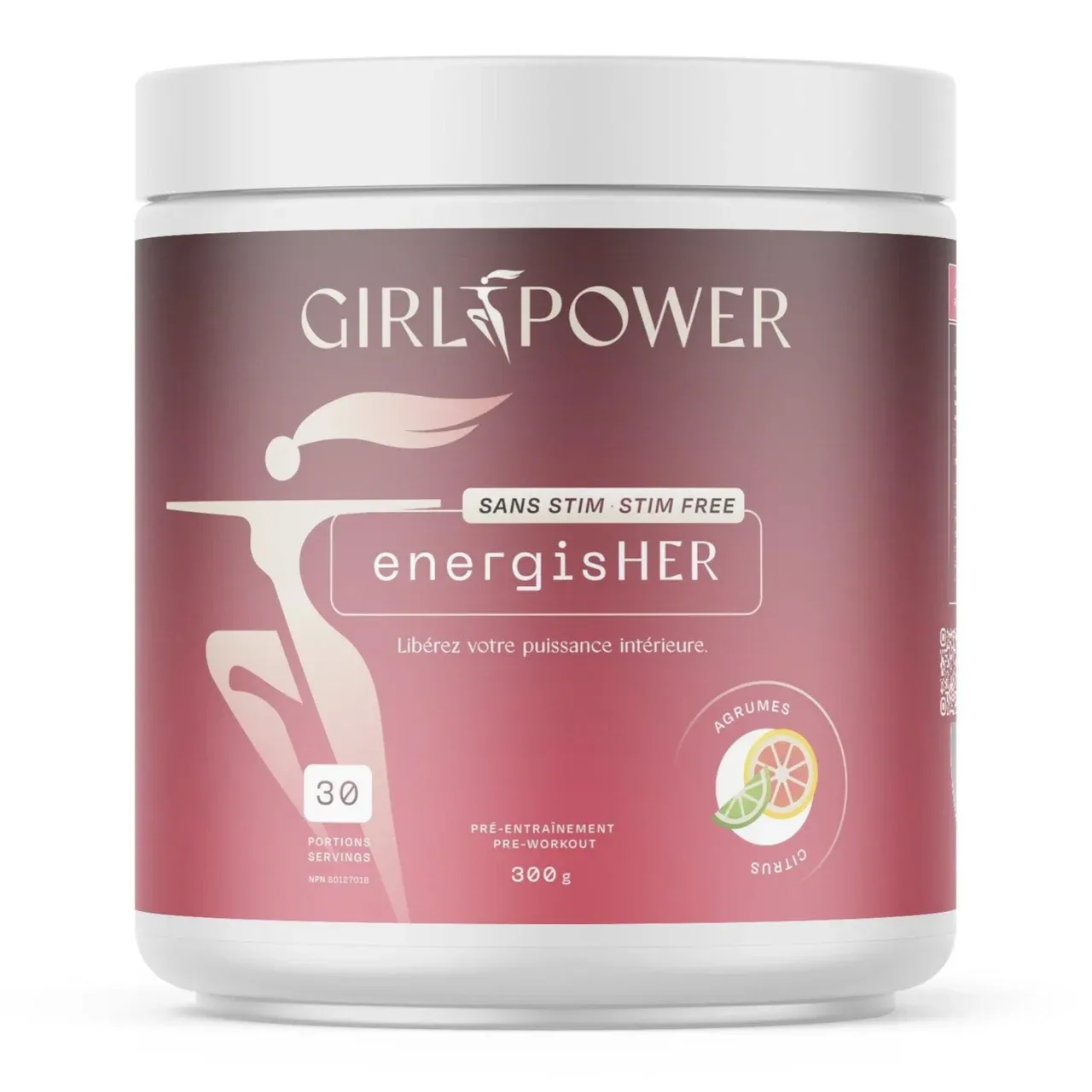 GIRL POWER - ENERGISHER SANS STIM - 30 PORTIONS, Fragrance: AGRUMES