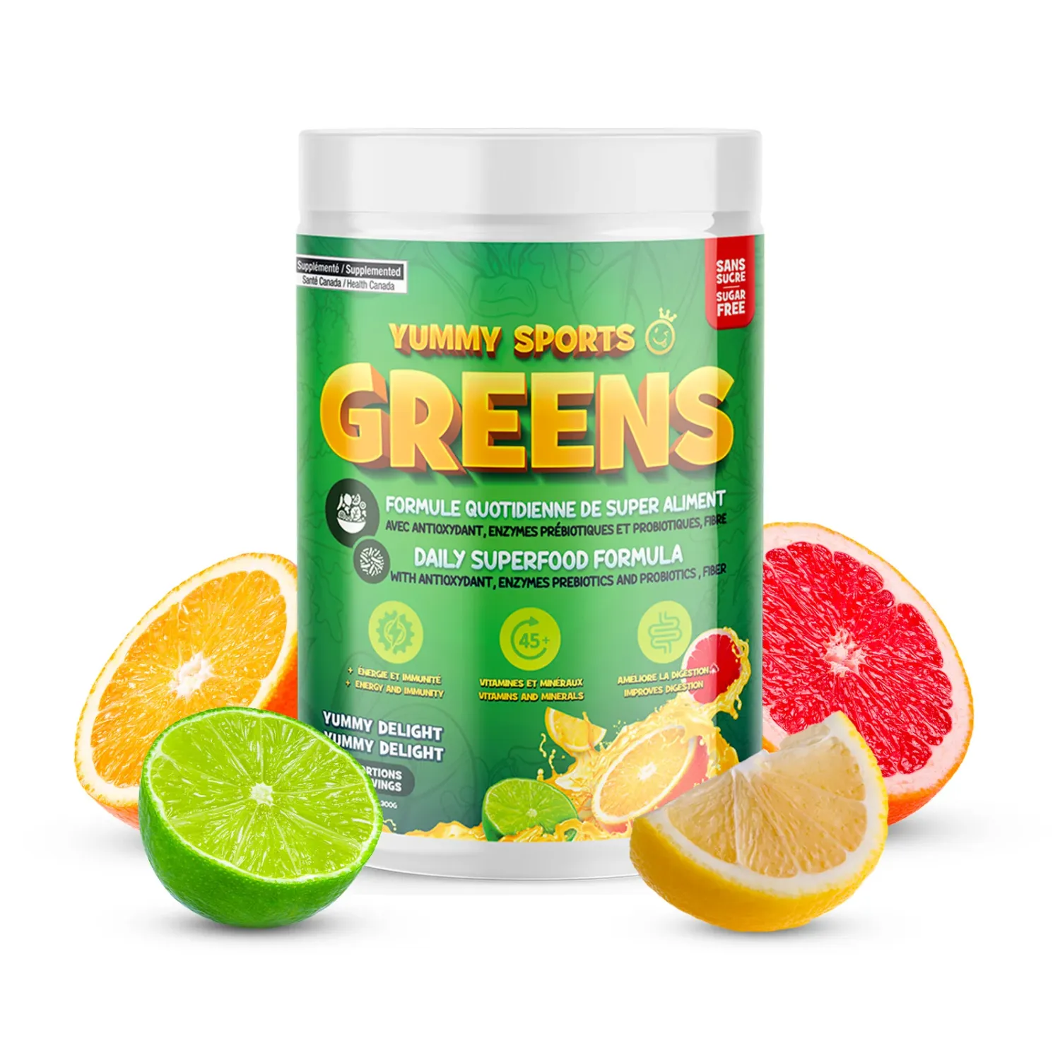 YUMMY SPORTS - GREENS - 30 PORTIONS, Fragrance: AGRUMES