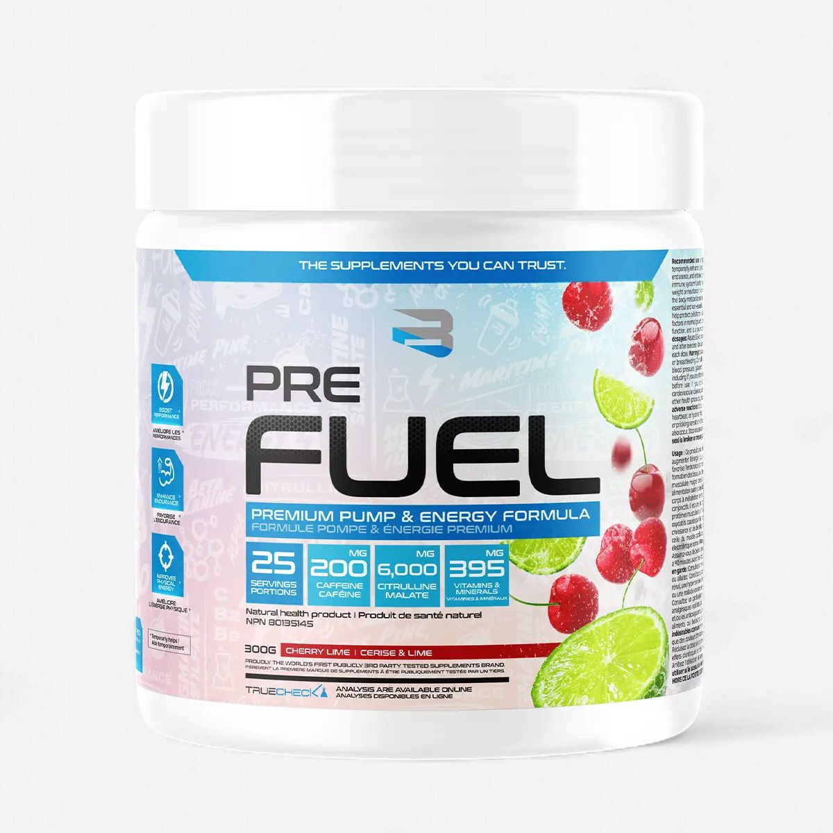 BELIEVE - PRE FUEL - 25 PORTIONS, Fragrance: CERISE ET LIME