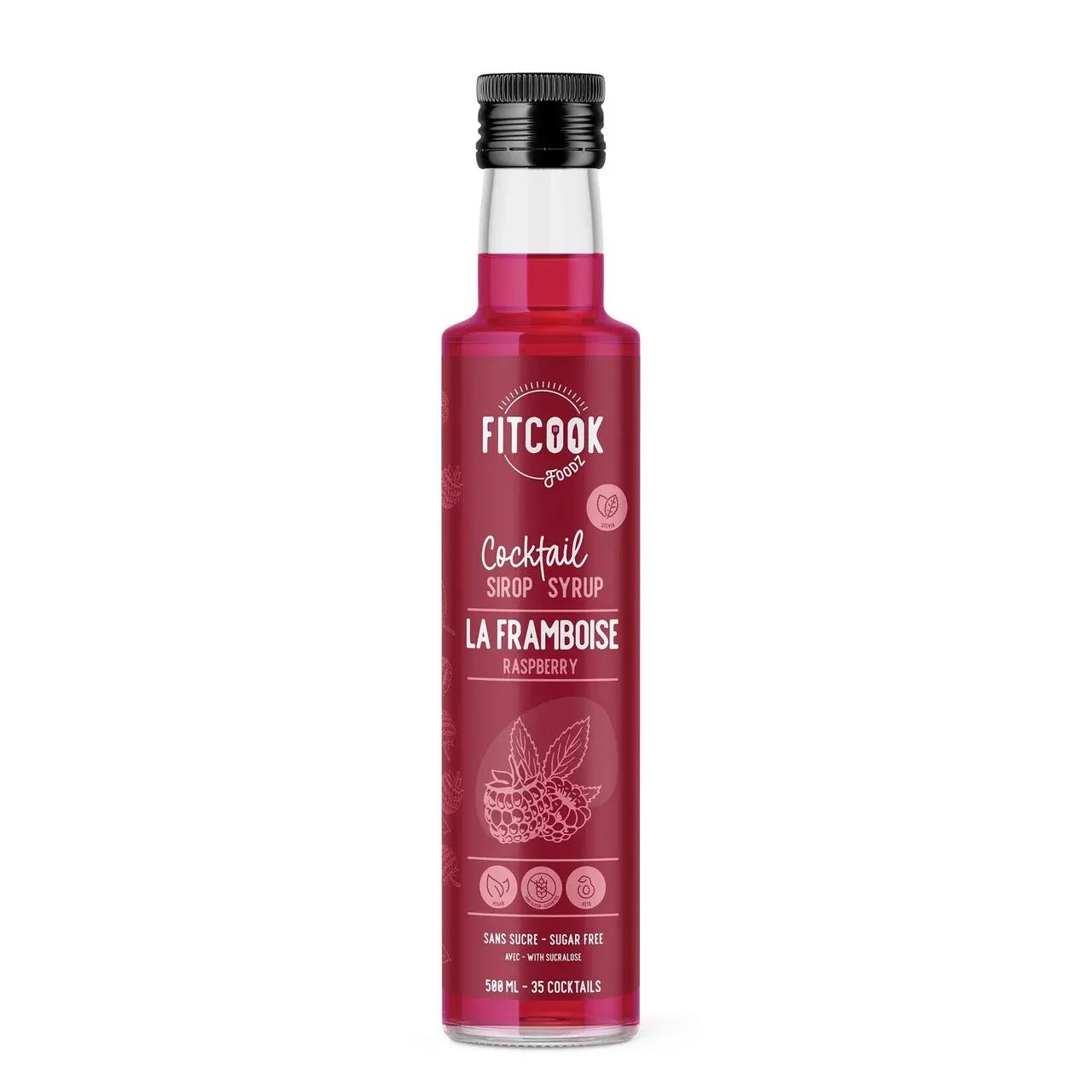 FITCOOK FOODZ - SIROP À COCKTAIL - 500ML, Fragrance: LA FRAMBOISE