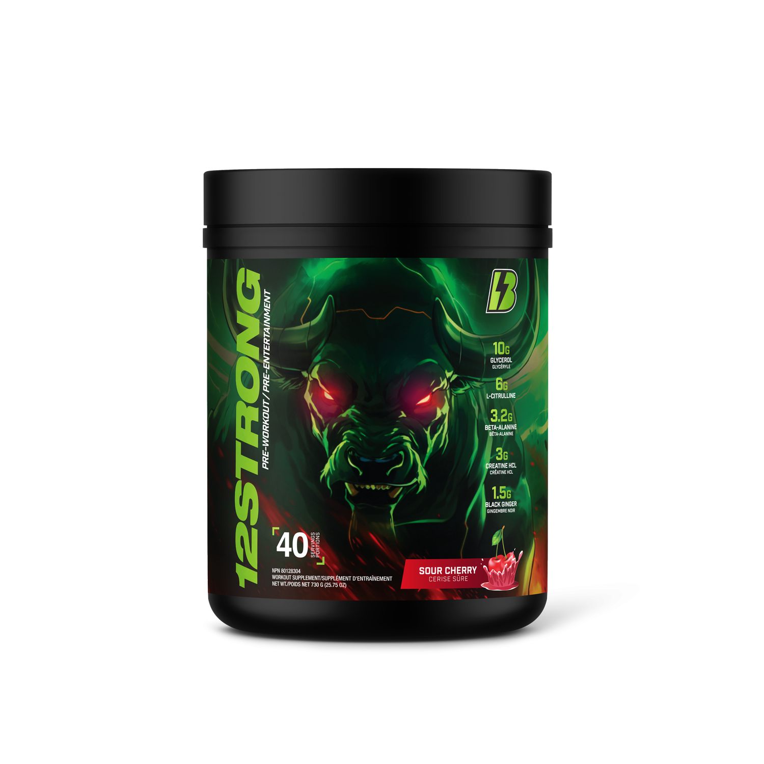 BULL NUTRITION - 12STRONG - 40 PORTIONS, Fragrance: CERISE SURETTE