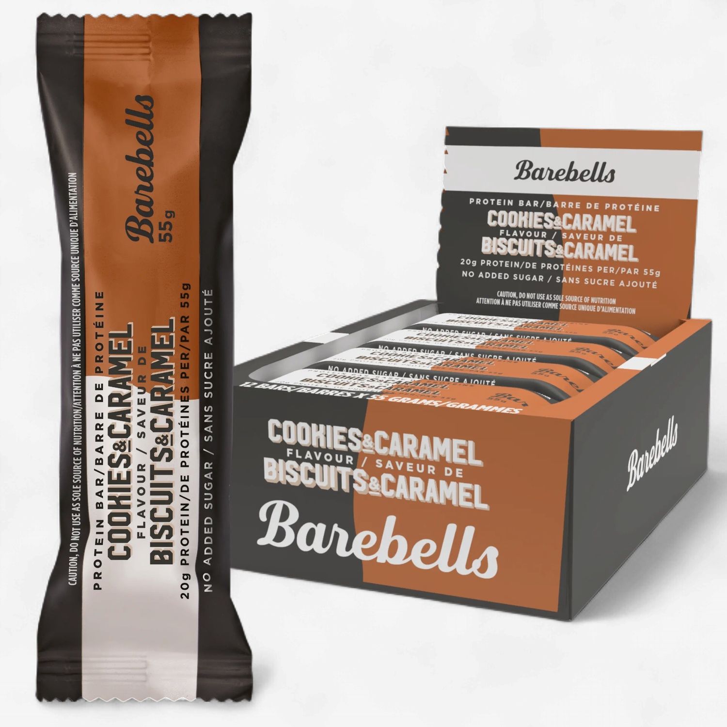 BAREBELLS - BARRES PROTÉINÉES - 55G, Fragrance: BISCUIT &amp; CARAMEL