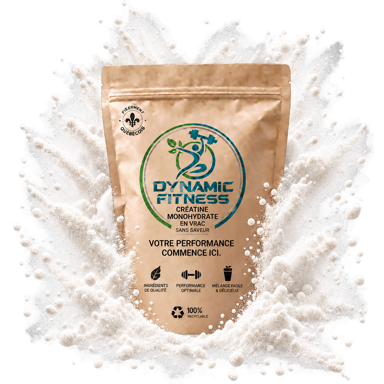 DYNAMIC FITNESS - VRAC CRÉATINE MONOHYDRATE - 100G, Fragrance: SANS SAVEURS