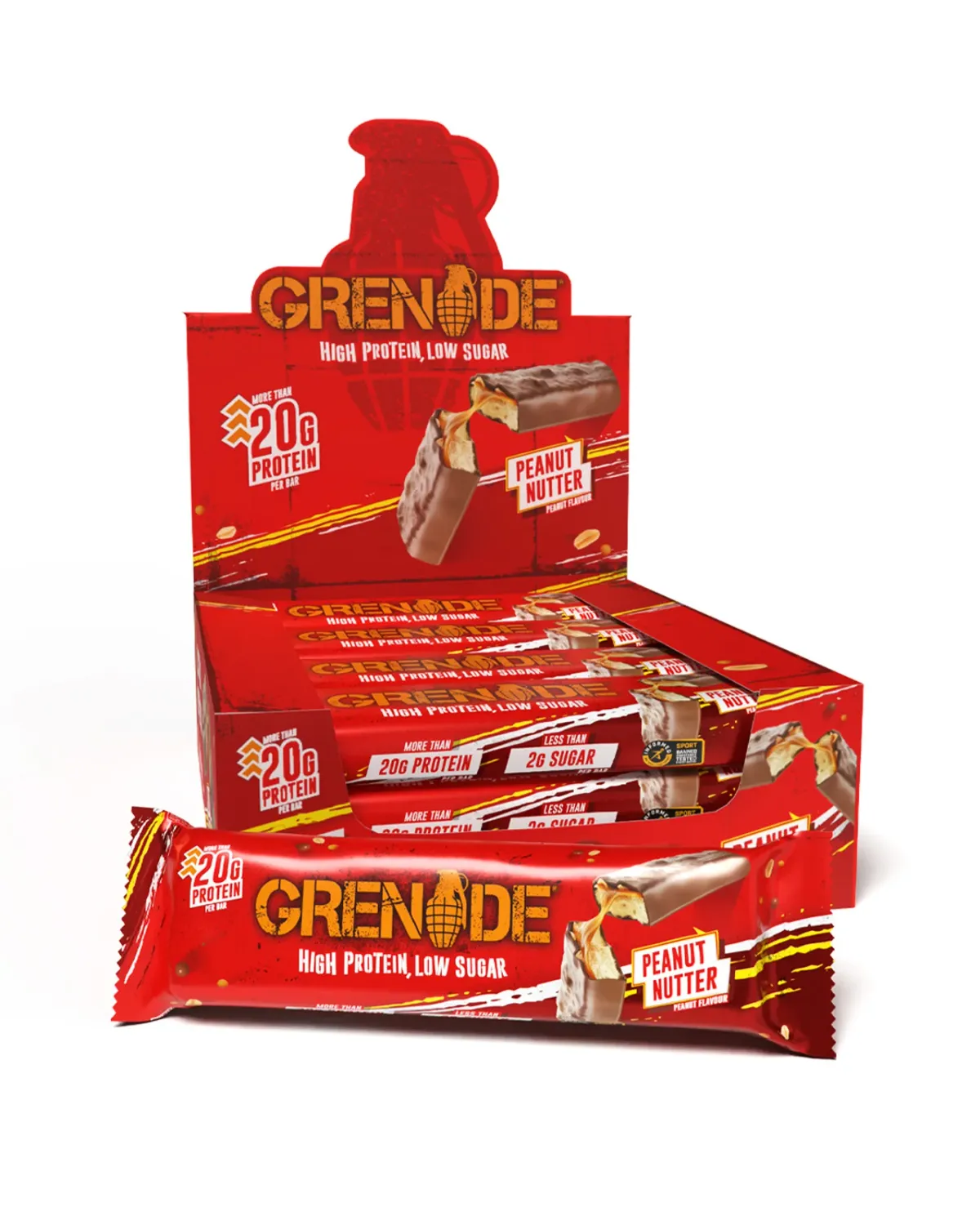 GRENADE - BARRE PROTEINÉE - 60G, Fragrance: BEURRE D'ARACHIDE
