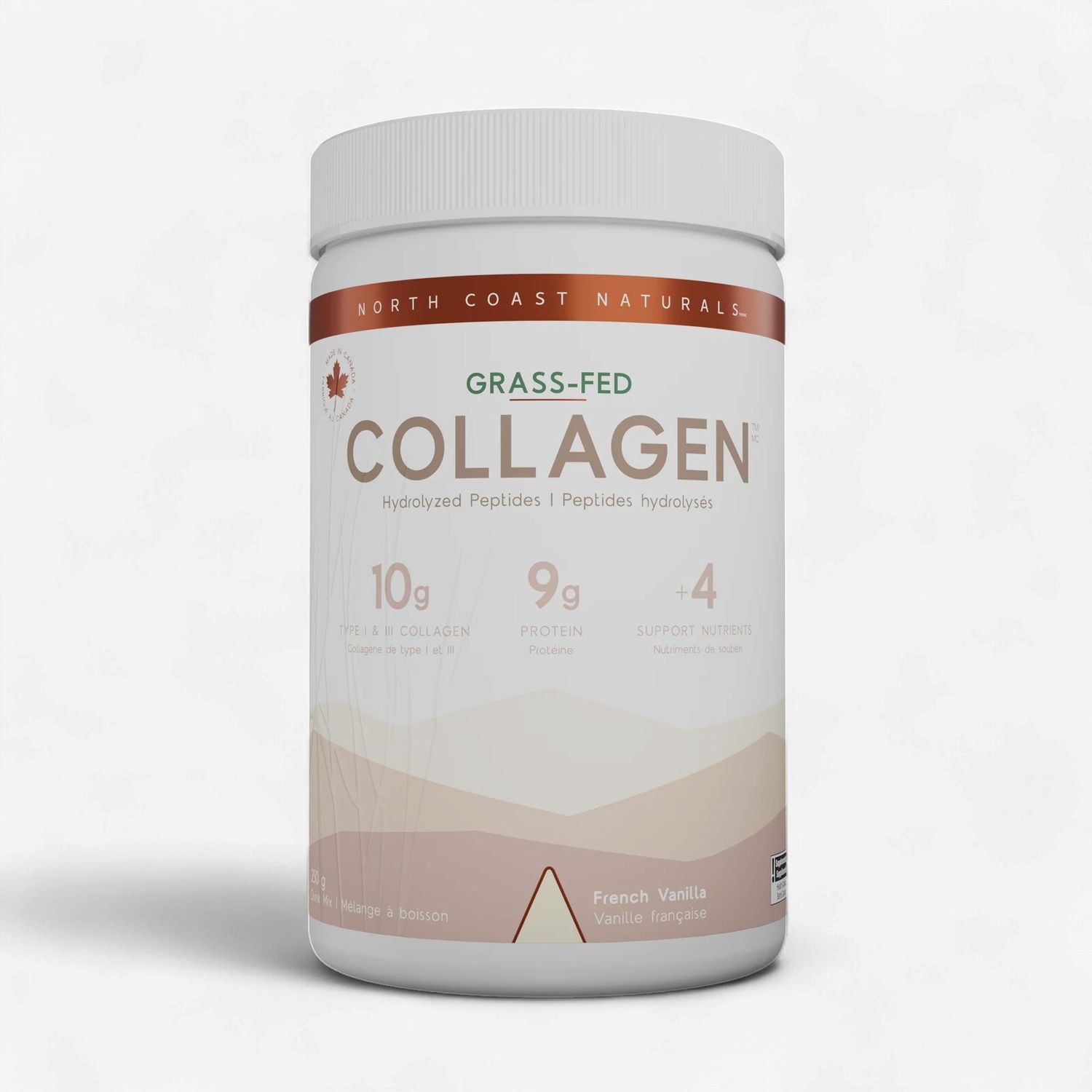 NORTH COAST NATURALS - COLLAGÈNE BOVIN, Fragrance: VANILLE FRANÇAISE, Size: 250G