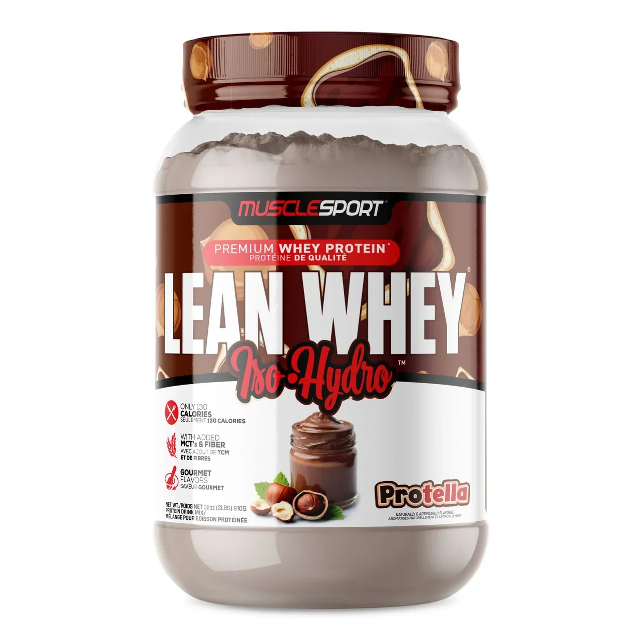MUSCLE SPORT - LEAN WHEY - 2LBS, Fragrance: NUTELLA