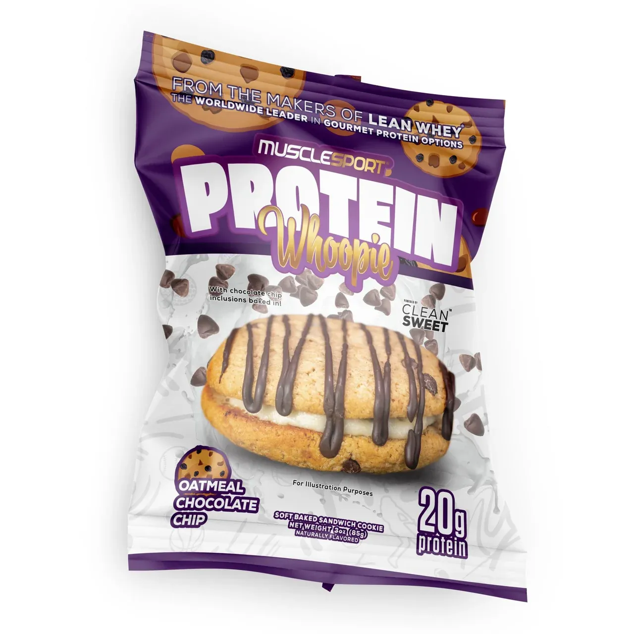 MUSCLE SPORT - PROTEIN WHOOPIE - 85G, Fragrance: AVOINE ET PÉPITES DE CHOCOLATS