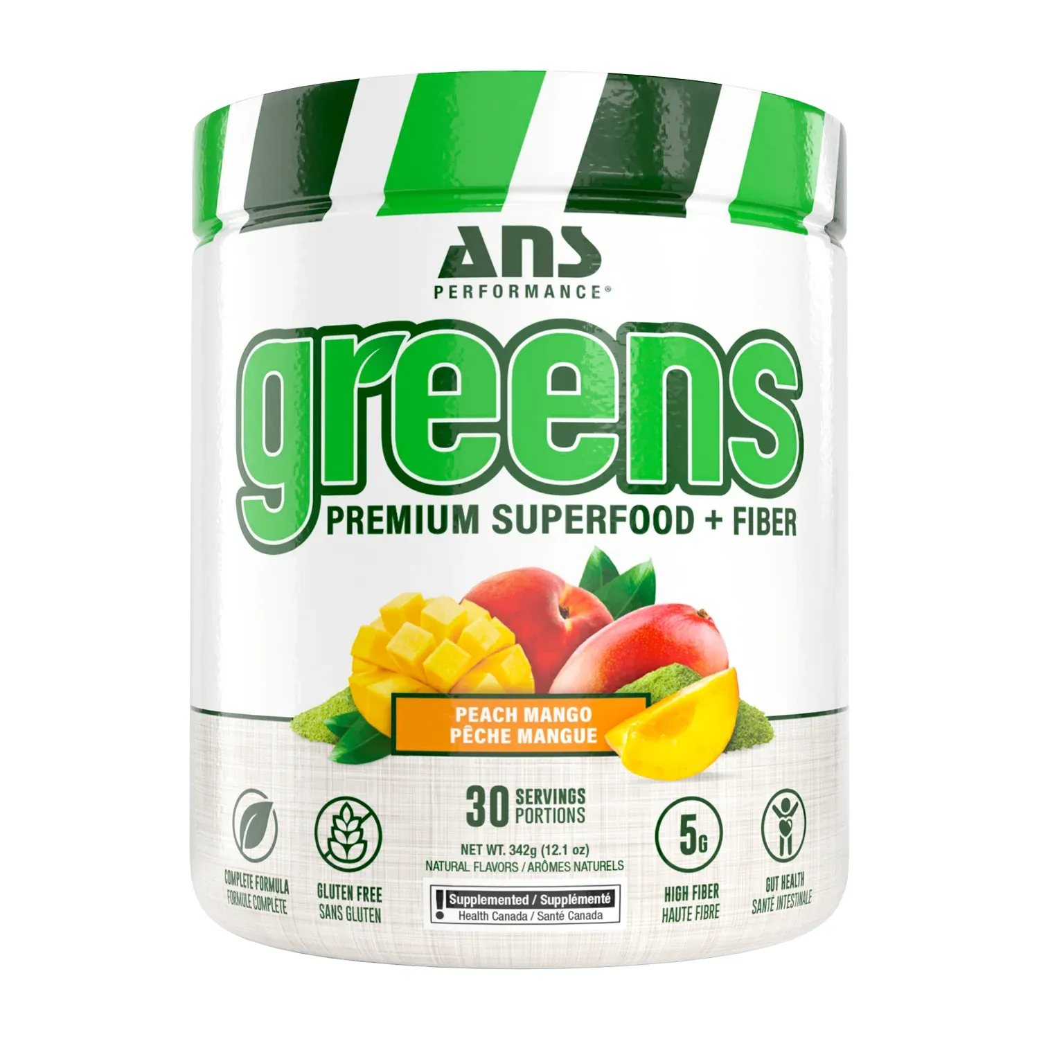 ANS - GREENS + FIBRES - 30 PORTIONS, Fragrance: PÊCHE ET MANGUE