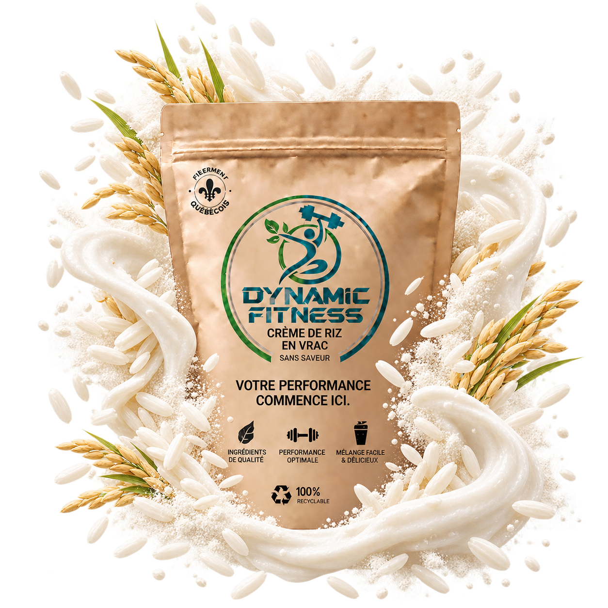 DYNAMIC FITNESS - VRAC CRÈME DE RIZ - 1LBS, Fragrance: SANS SAVEUR