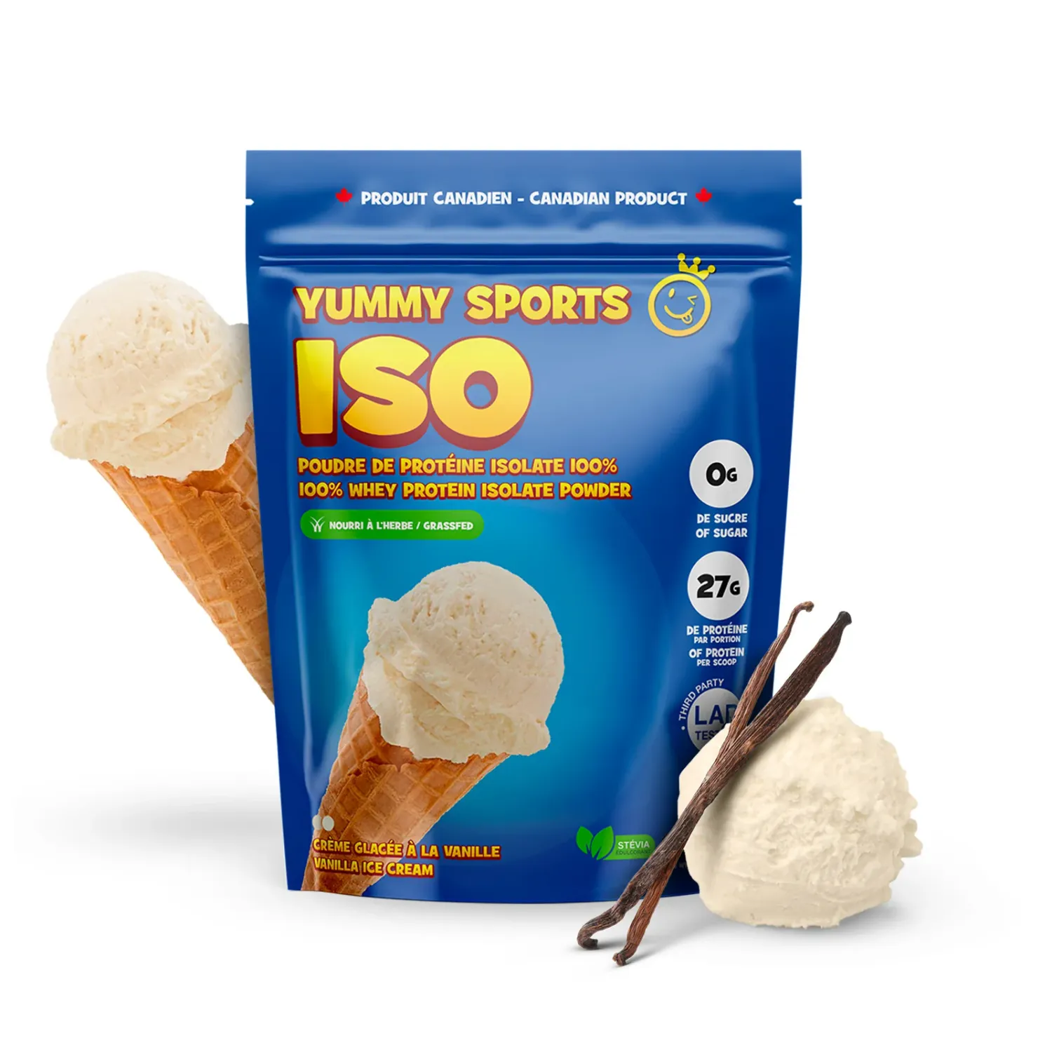 YUMMY SPORT - ISOLATE - 30 PORTIONS, Fragrance: CRÈME GLACÉ VANILLE