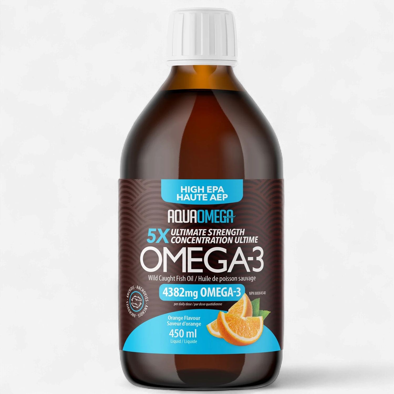 AQUAOMEGA - 5X CONCENTRATION ULTIME EN EPA - 450ML, Fragrance: ORANGE