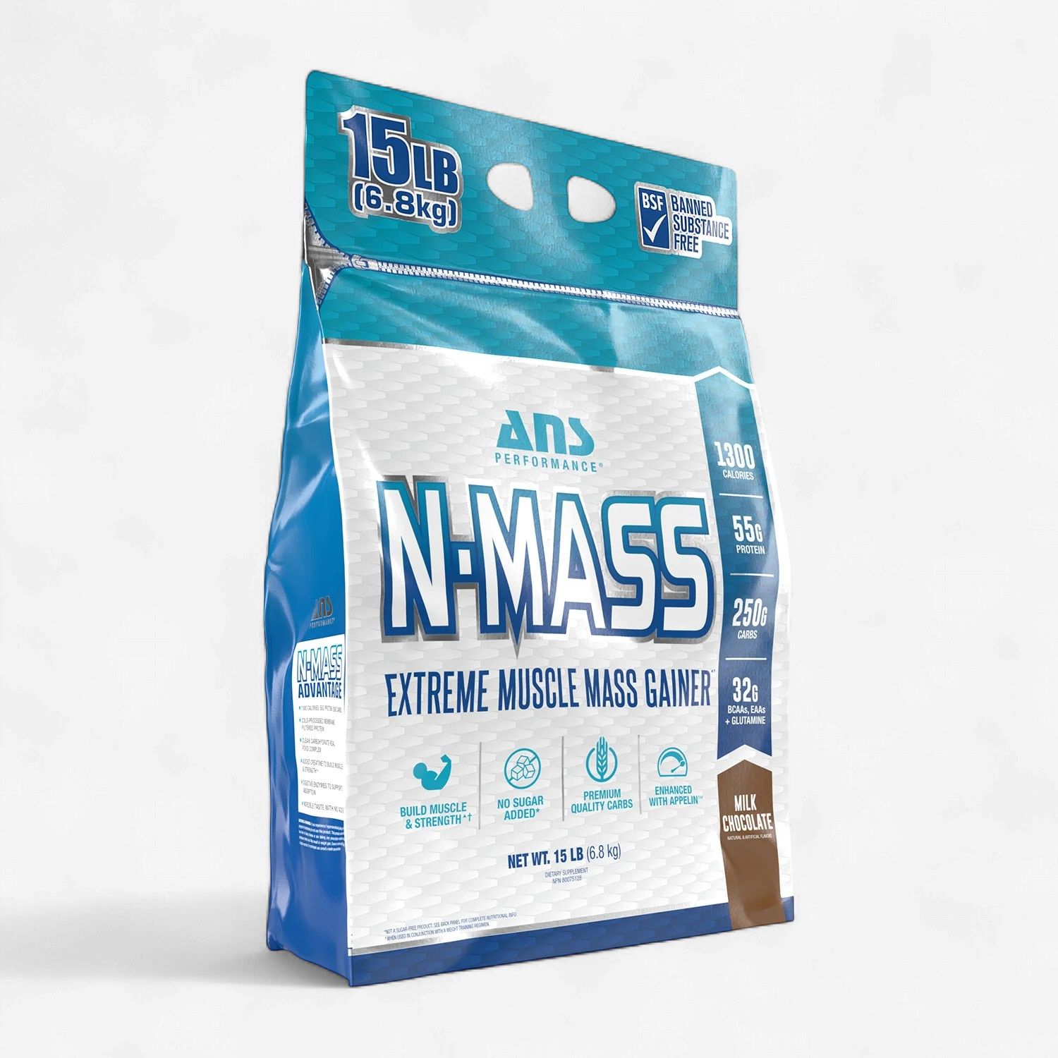 ANS - N MASS EXTREME GAINER - 15LBS, Fragrance: MILK CHOCOLATE